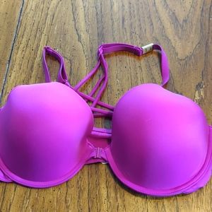 Pink front closure T shirt Bra